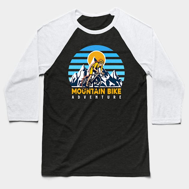 mountain bike adventure Baseball T-Shirt by Diwa